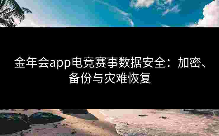 金年会app电竞赛事数据安全：加密、备份与灾难恢复
